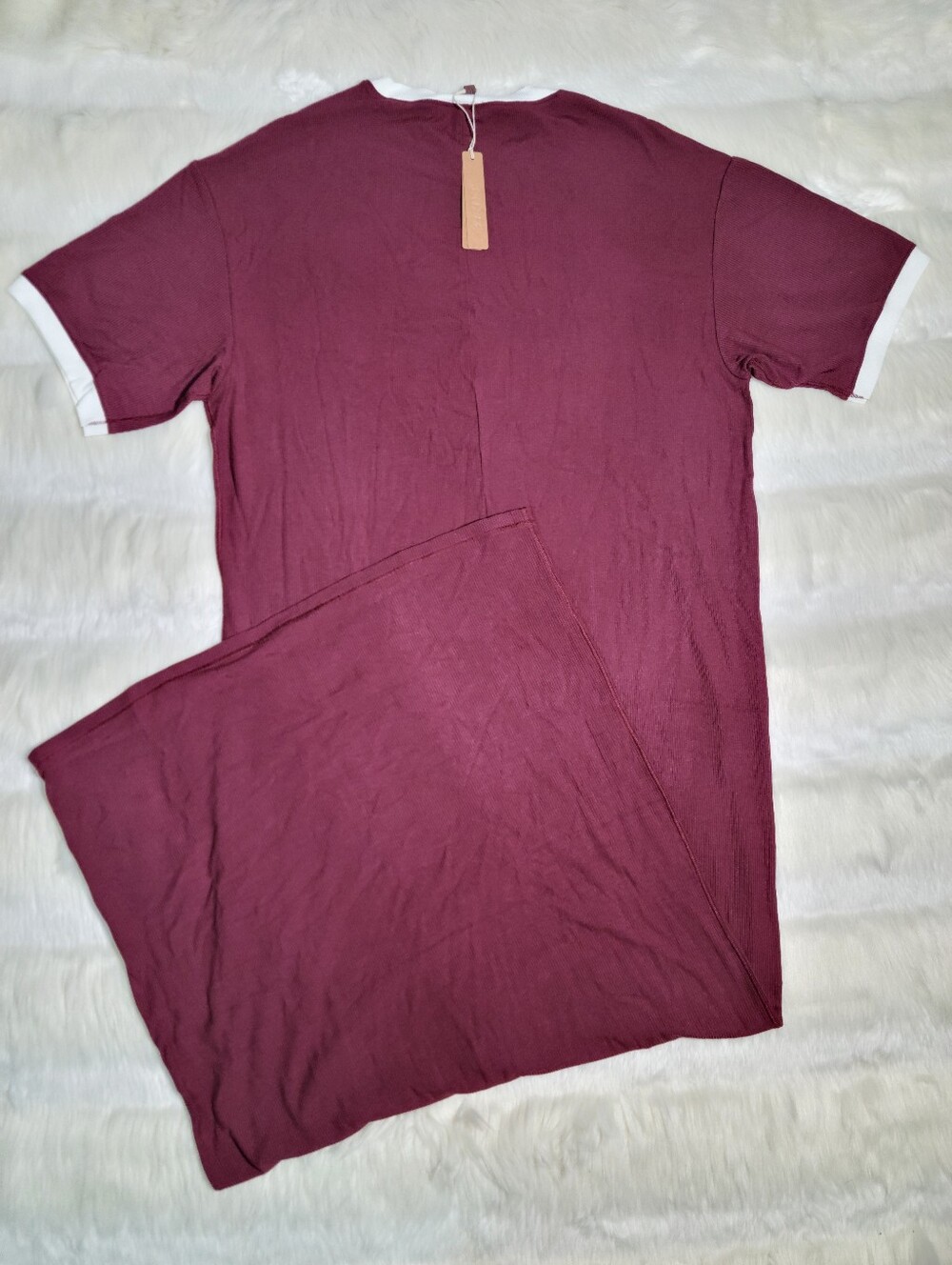 SKIMS Soft Lounge Dress Oversize Loose Red Maroon Women XXS NEW - Picture 4 of 7